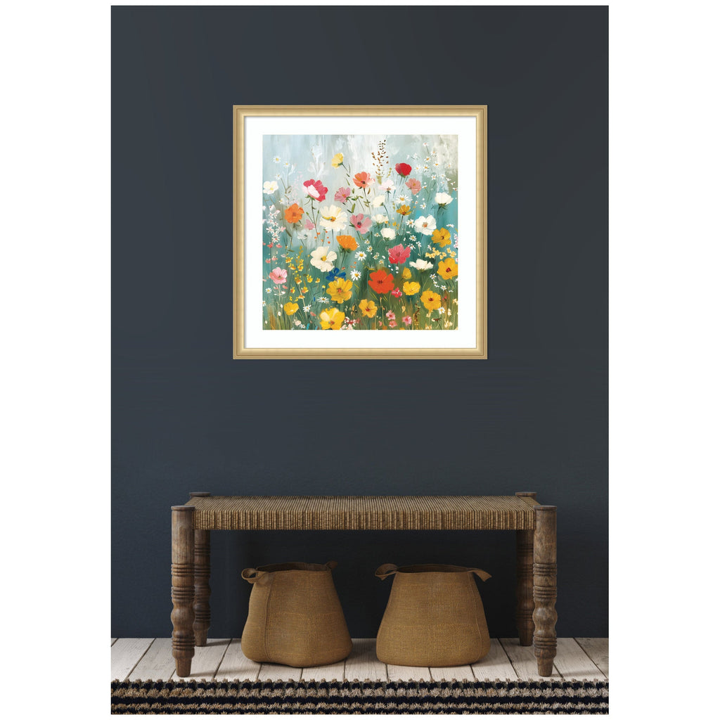 Framed Art Boho Wildflower Garden by The Creative Bunch Studio