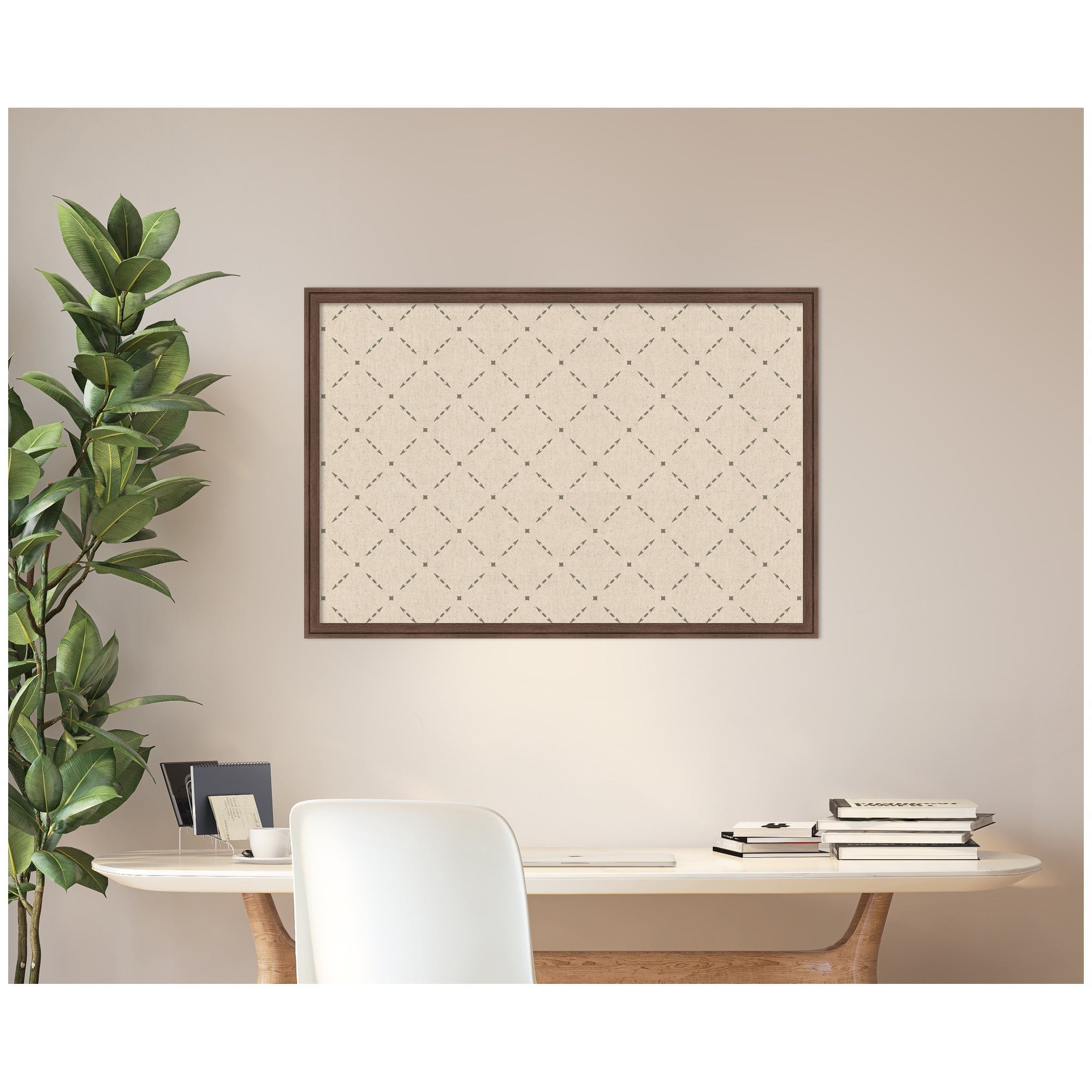 Pinboard Green Lattice Print