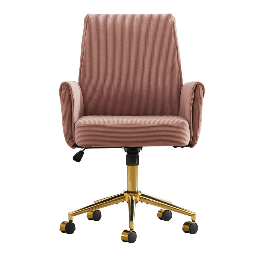 Striped Mid-Back Office Chair — Pink, Black & White