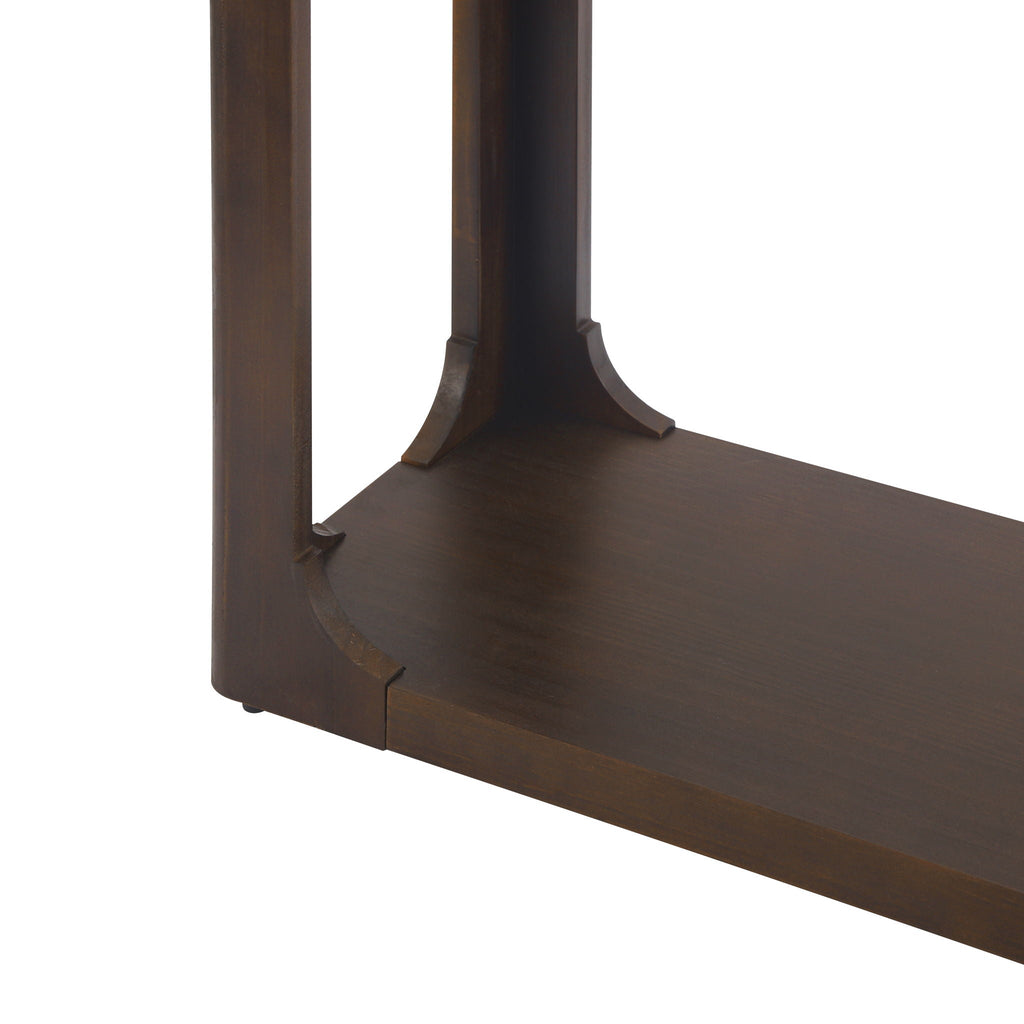 Espresso Console Table with Arched Cutouts