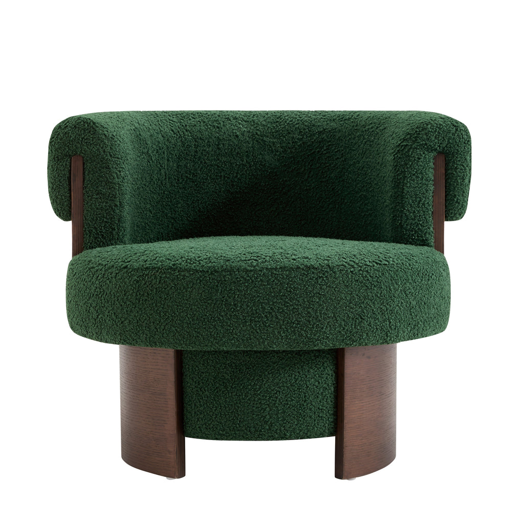 Curved Sculptural Swivel Barrel Chair