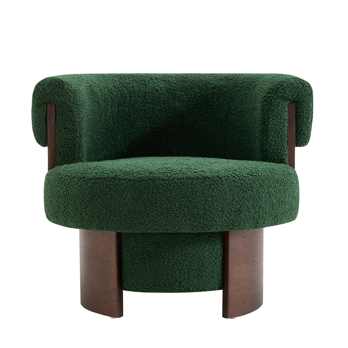 Curved Sculptural Swivel Barrel Chair