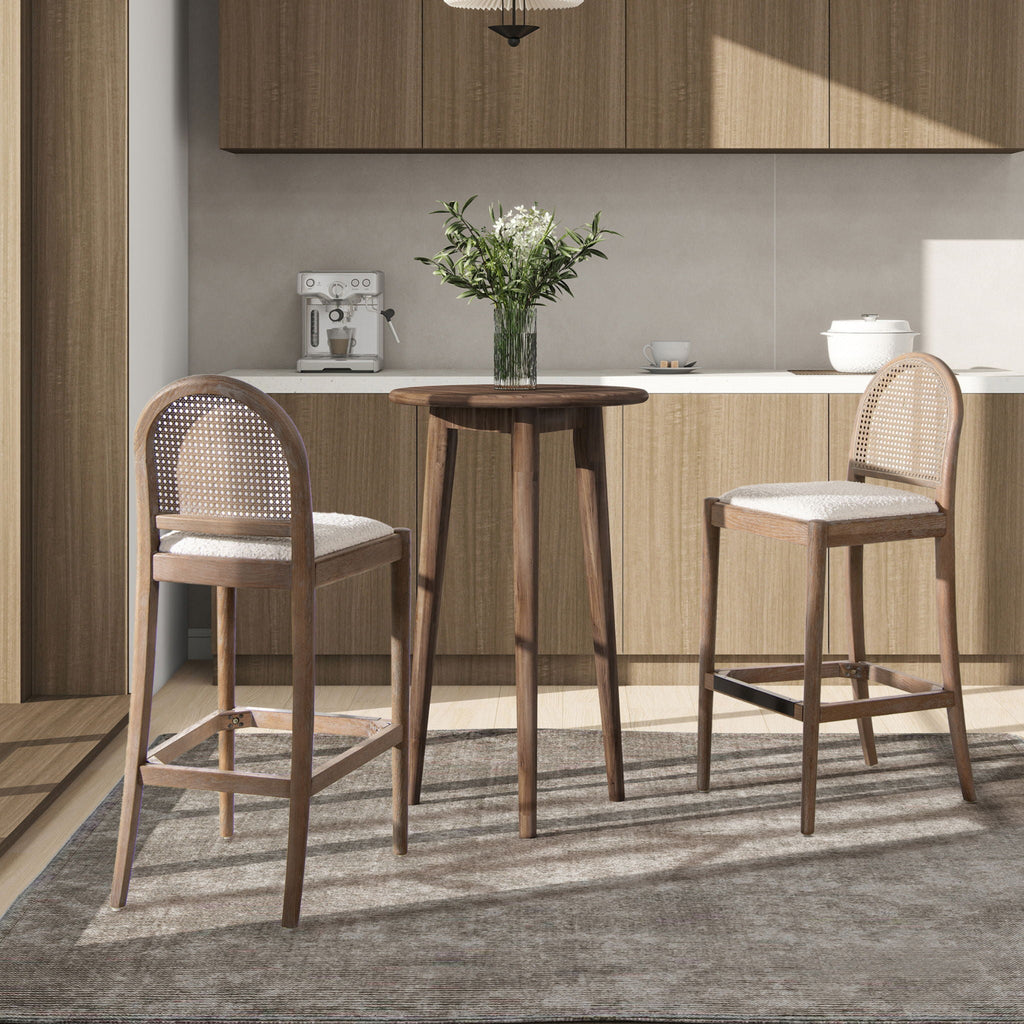 Panama Cane Bar Stools — Set of 2