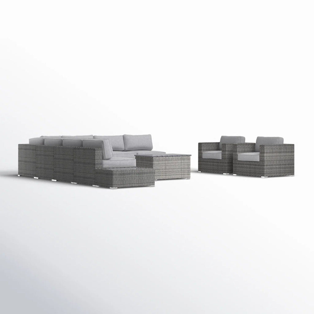All-Weather Wicker Sectional Seating Group with Cushions