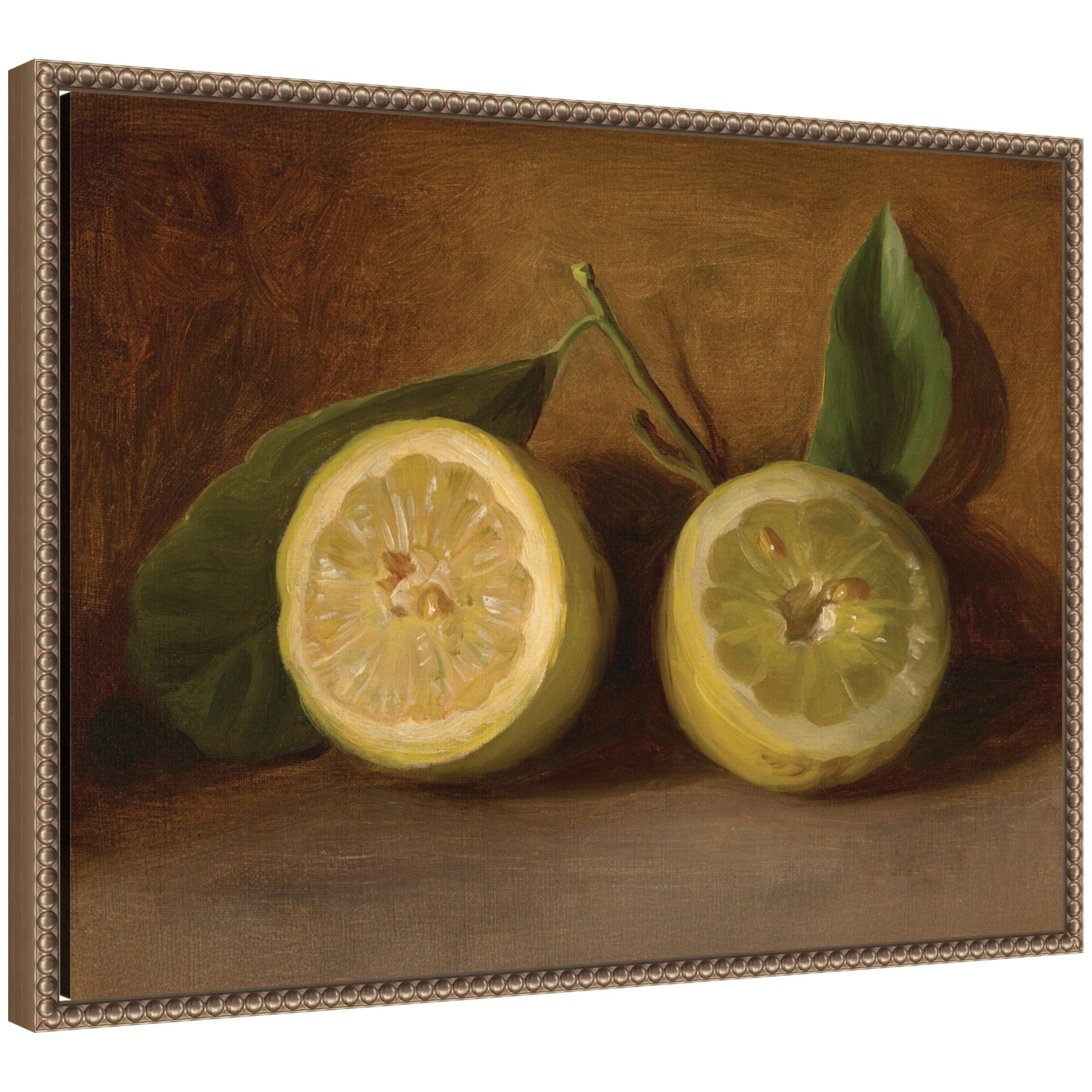 Lemons 1884 George Henry Hall by Nostalgia Prints Framed Canvas Wall Art Print