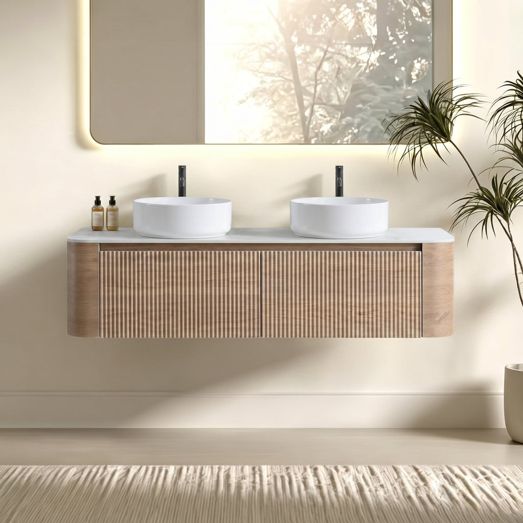 Erba 60-Inch Bathroom Vanity — Honey