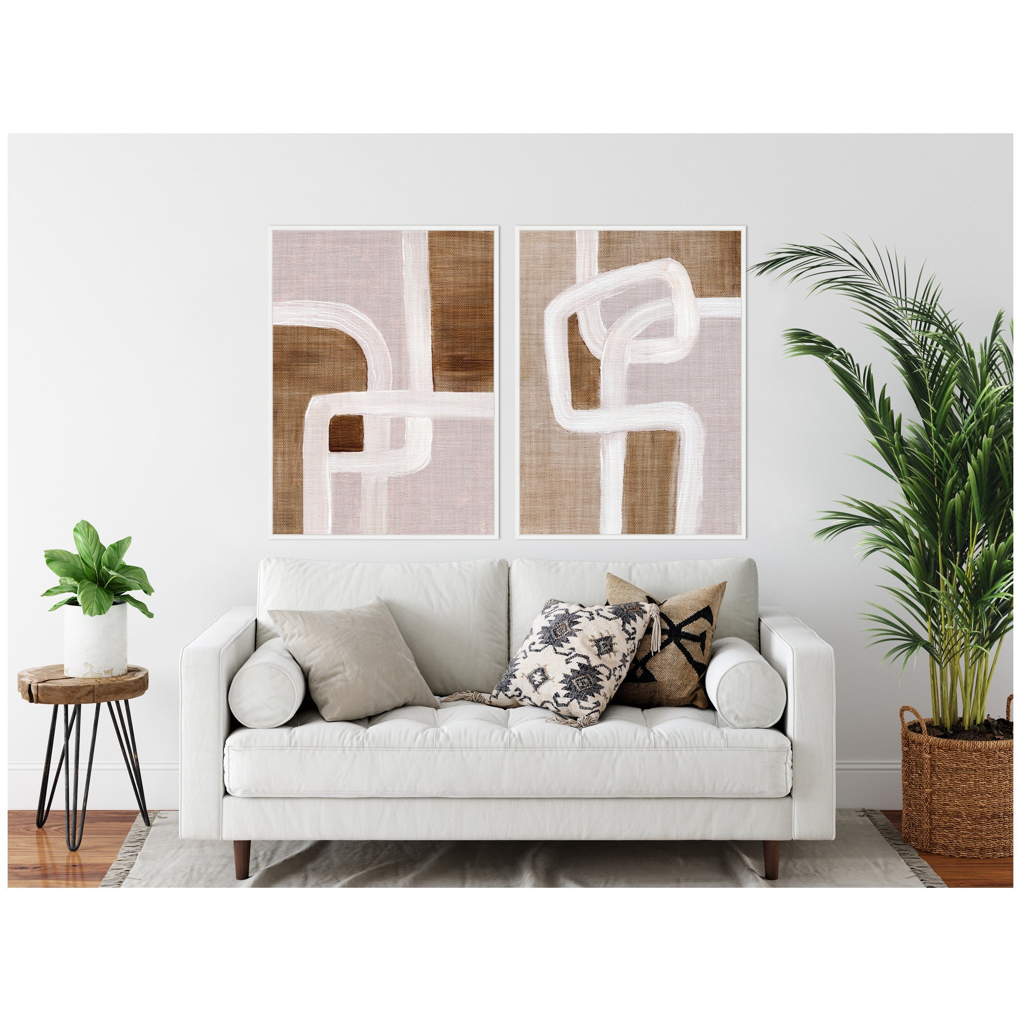 Sylvie Rhythmic Lines I and II Framed Canvas Art Set by Nikita Jariwala