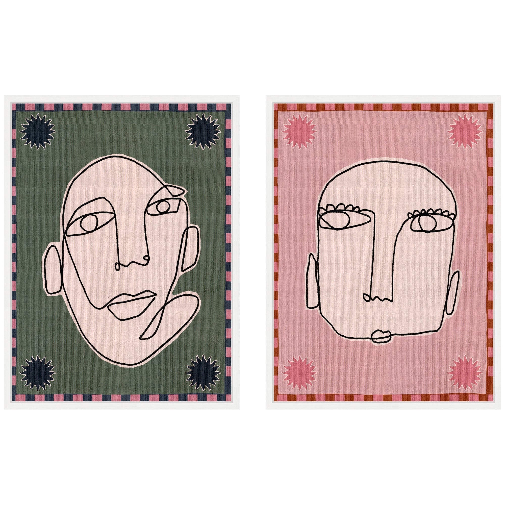 Sylvie Under the Sun 1 and 5 Framed Canvas Art Set by Shatha Al Dafai