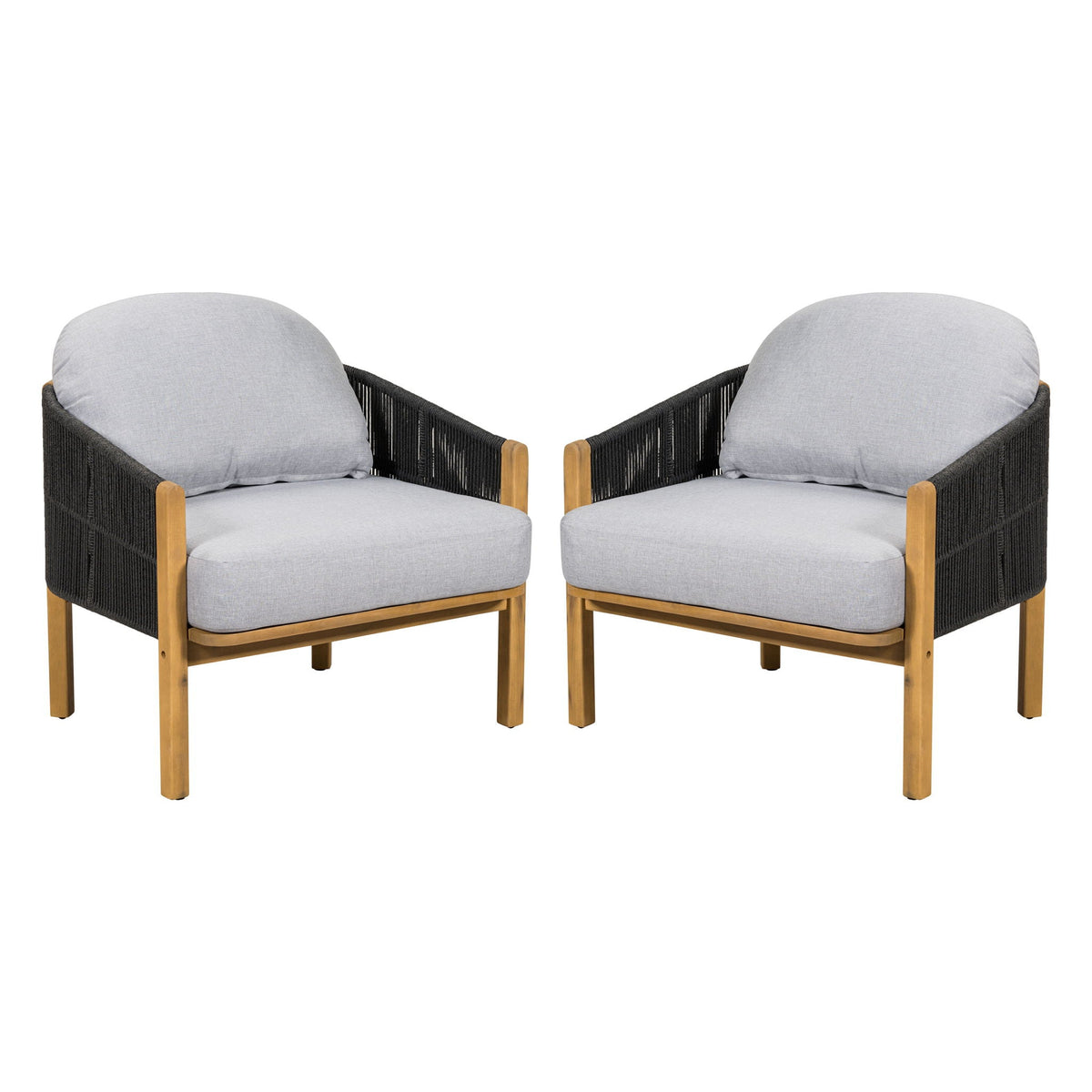 Grotta Outdoor Wood Club Chair Set of 2