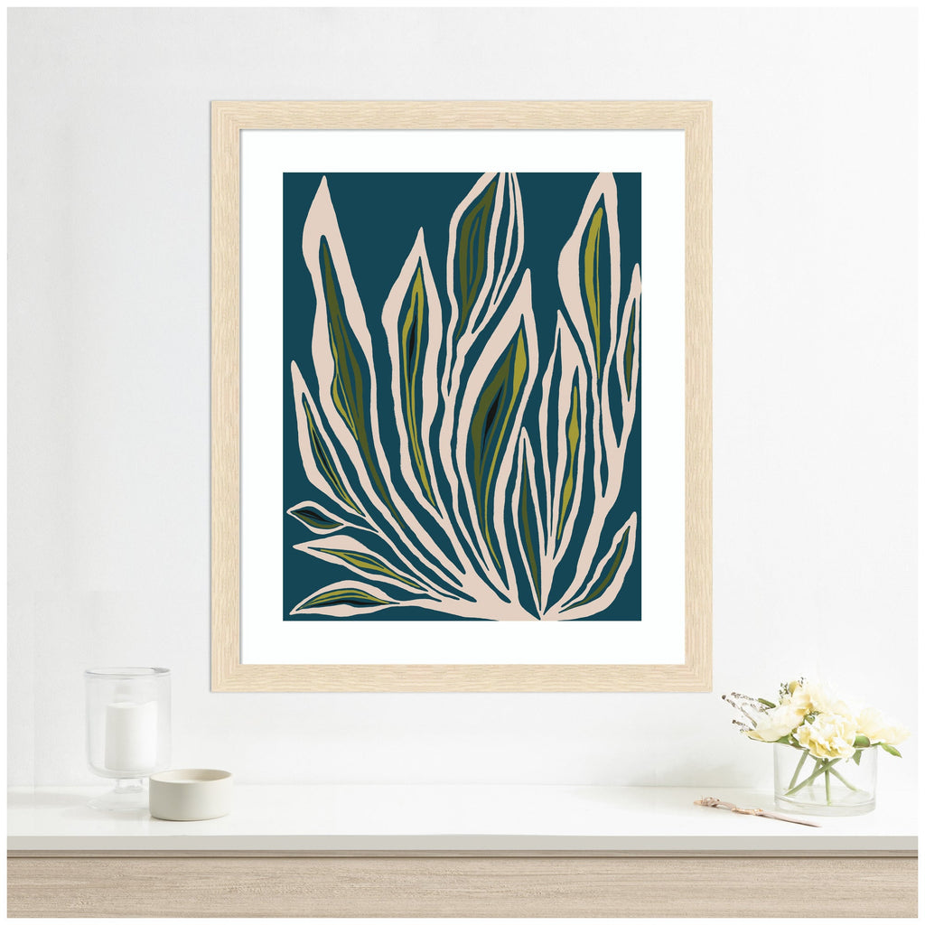Framed Art Blue Flora 2 by Alicia Bock