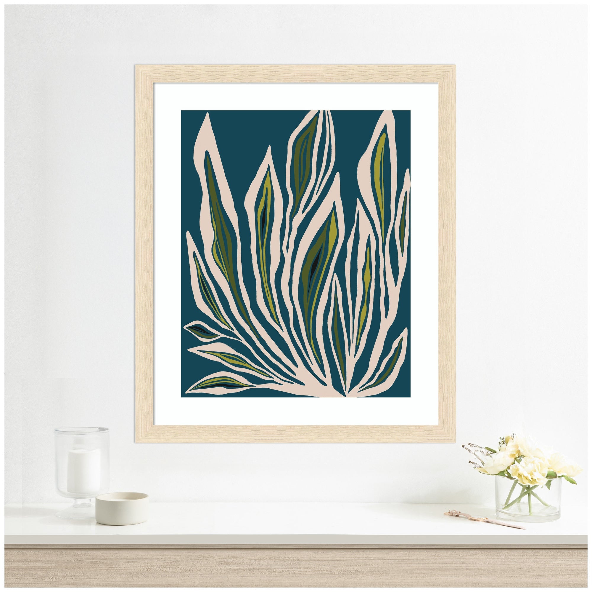 Framed Art Blue Flora 2 by Alicia Bock