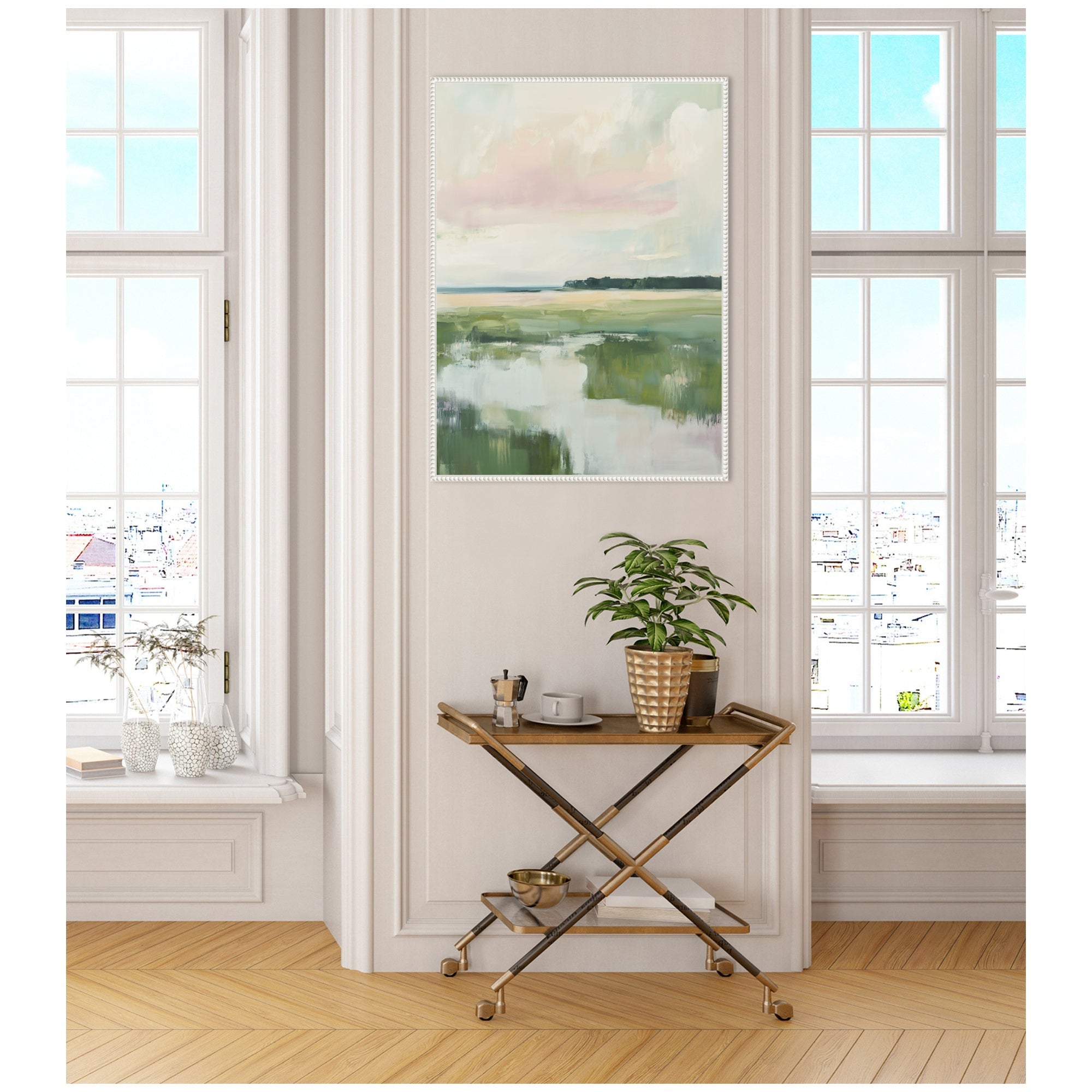 Sylvie Pastel Horizon I Framed Canvas by Amy Lighthall