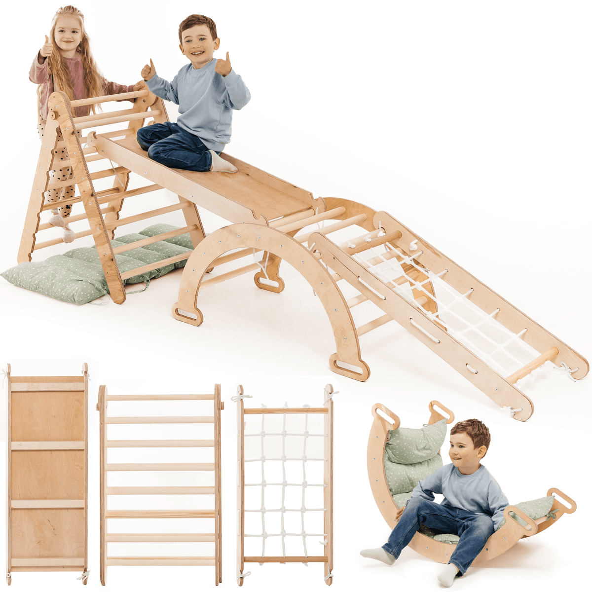 Kids 5-in-1 Montessori Climbing Set — Cushion Options