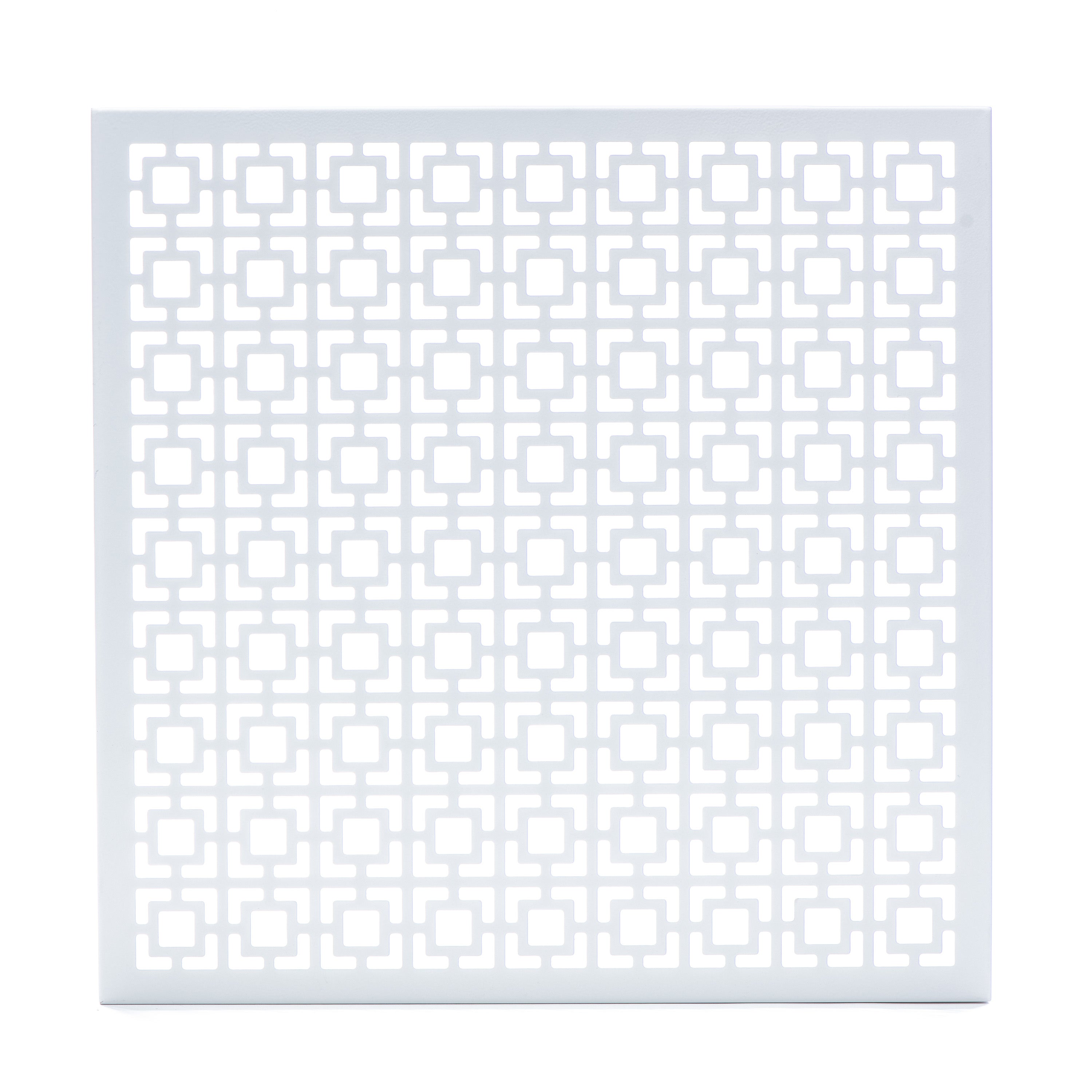 Breeze Block Metal Wall Tile: 15.5" x 15.5" White