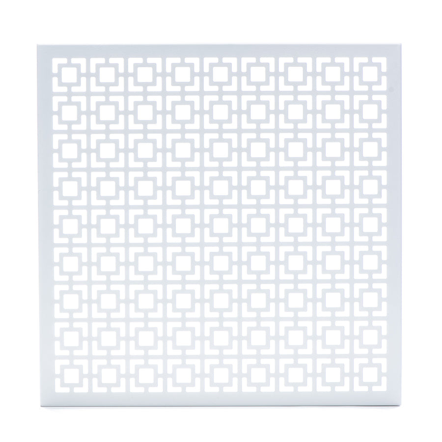 Breeze Block Metal Wall Tile: 15.5" x 15.5" White