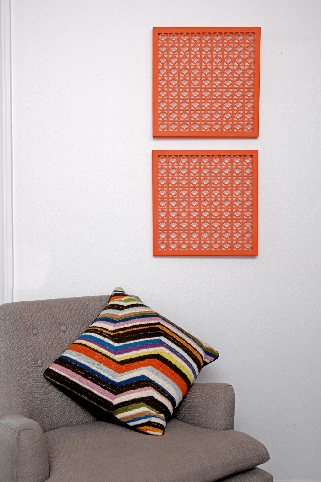 Breeze Block Metal Wall Tile: 15.5" x 15.5" Orange