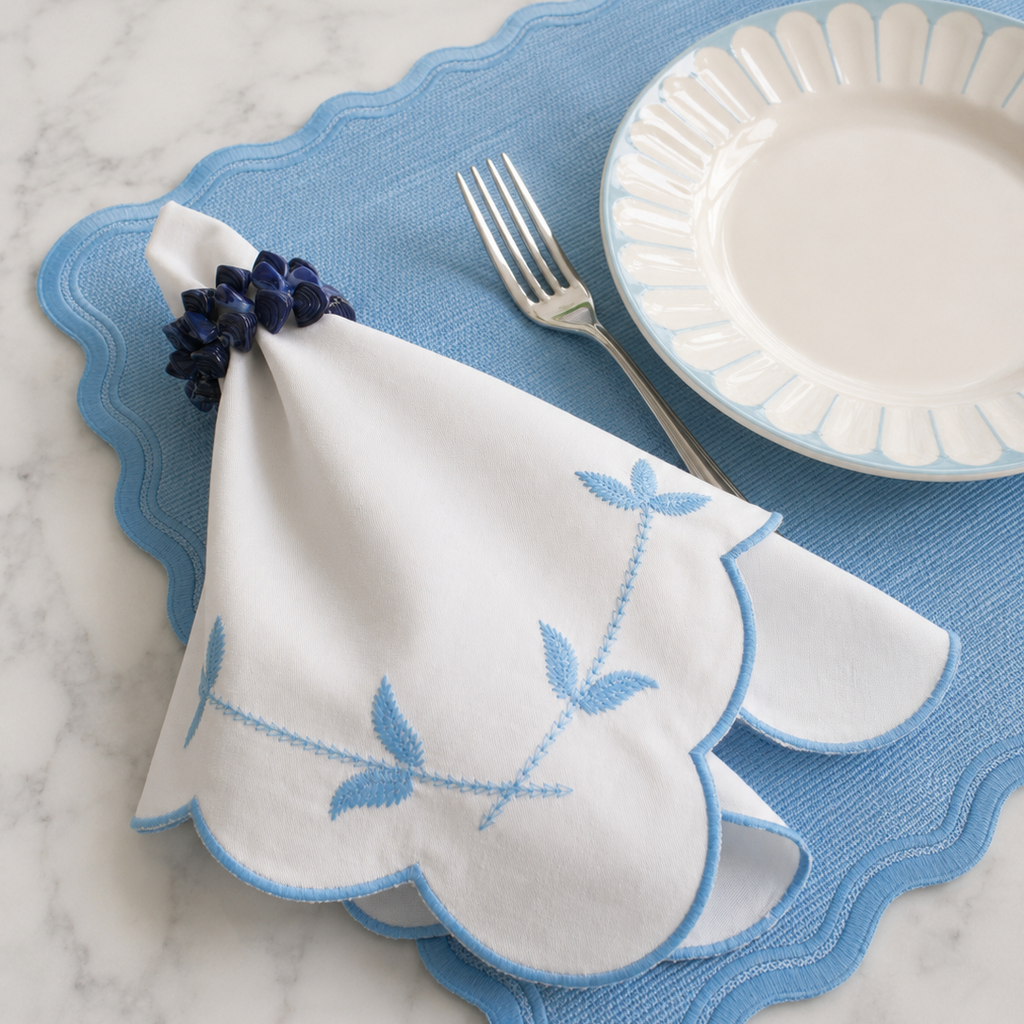 Blue Scalloped Placemat (Set of 2)