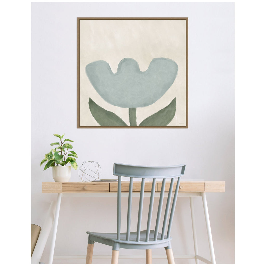 Blue Flower by Gabrielly Guedes Framed Canvas Wall Art Print