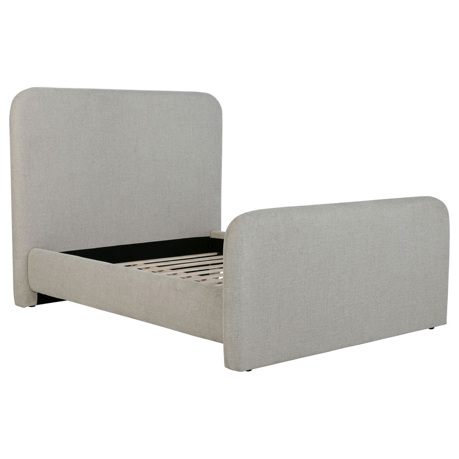 Wren Upholstered Panel Bed — Queen / Grey