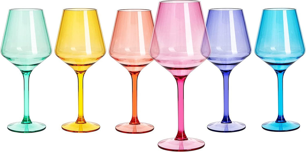 Saint Tropez Acrylic Stemmed Wine Glassware, Set of 2