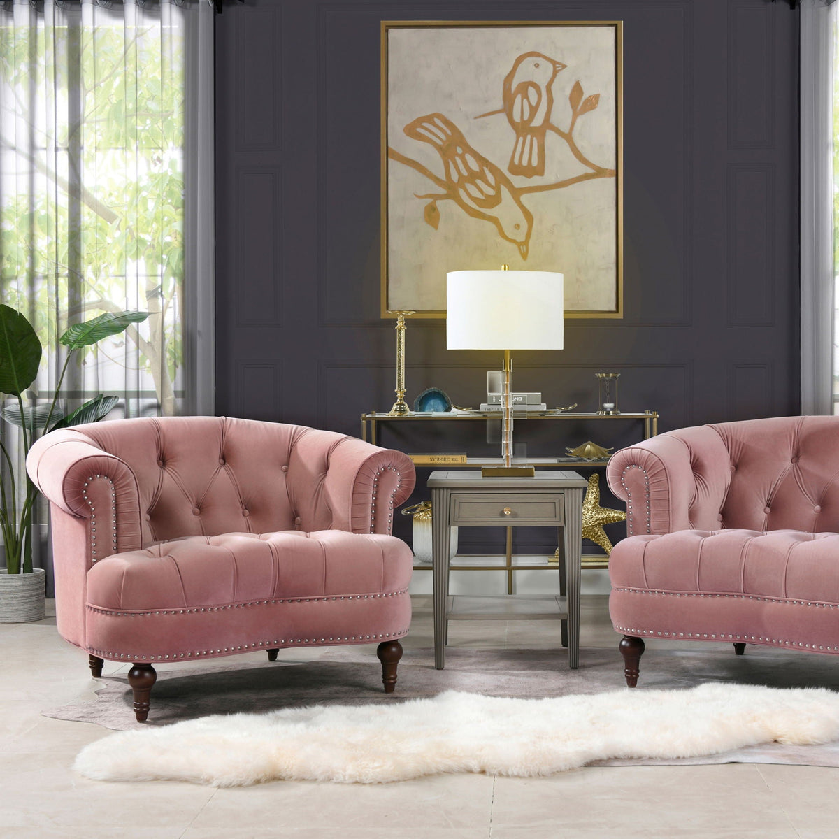 La Rosa Victorian Tufted Velvet Accent Chair