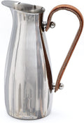 Silver Stainless Steel Water Pitcher, Leather Handle