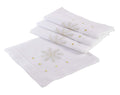 Fennco Styles Christmas Towel Embroidered and Hemstitched Snowflake Christmas Design Napkin - 20" Square - Sold of 4