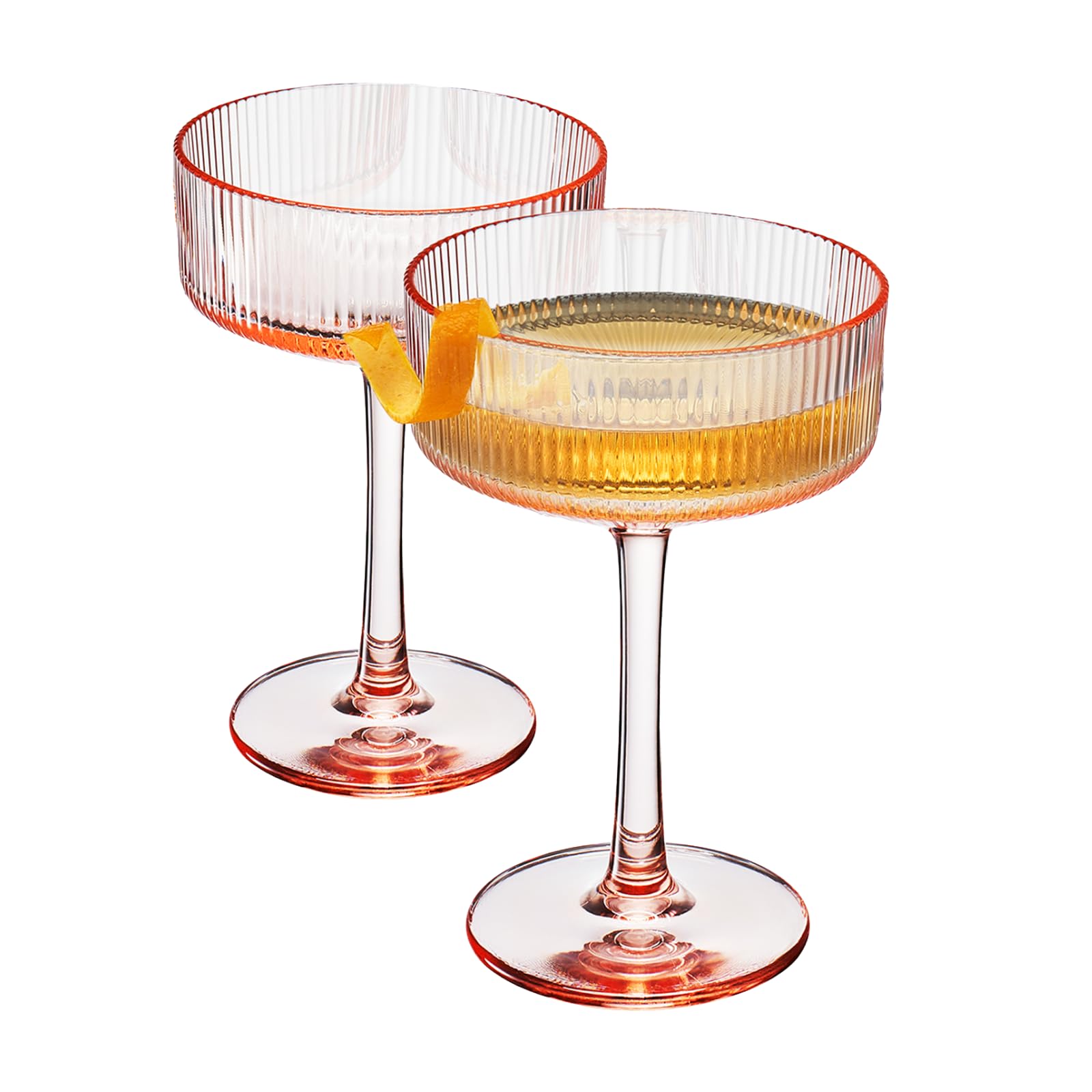Madrid Acrylic Champagne Coupe Cocktail Glassware, Set of 2