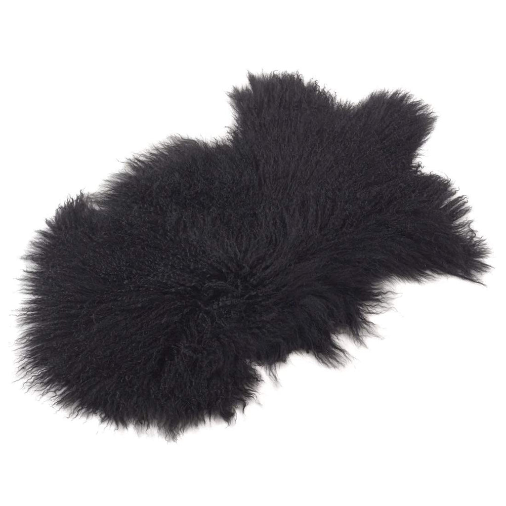 Fennco Styles Luxury Mongolian Lamb Fur Throw Rug, 20"x35"