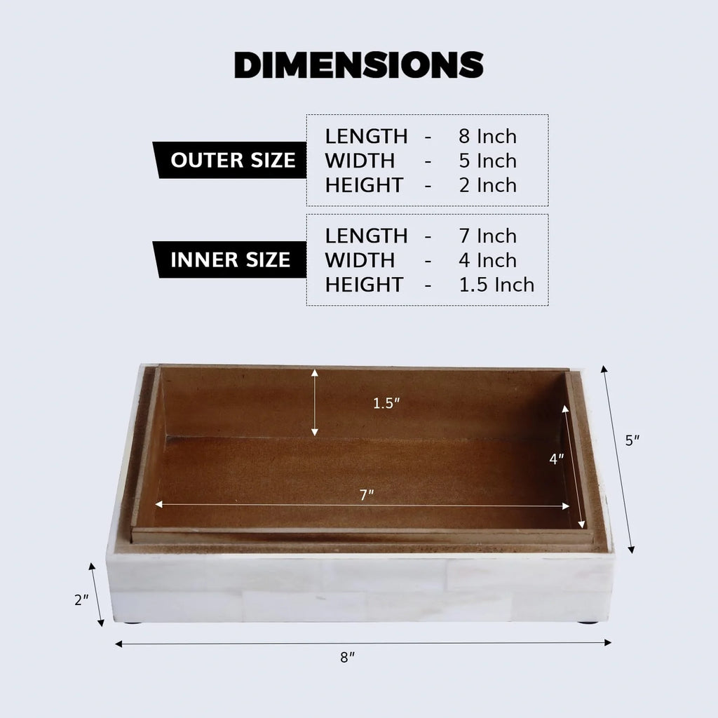 Decorative Box White Bone Inlay Collection White 8 Sizes