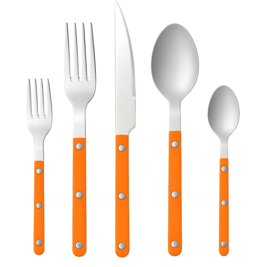 Orange Stainless Steel Cutlery — 20 Piece