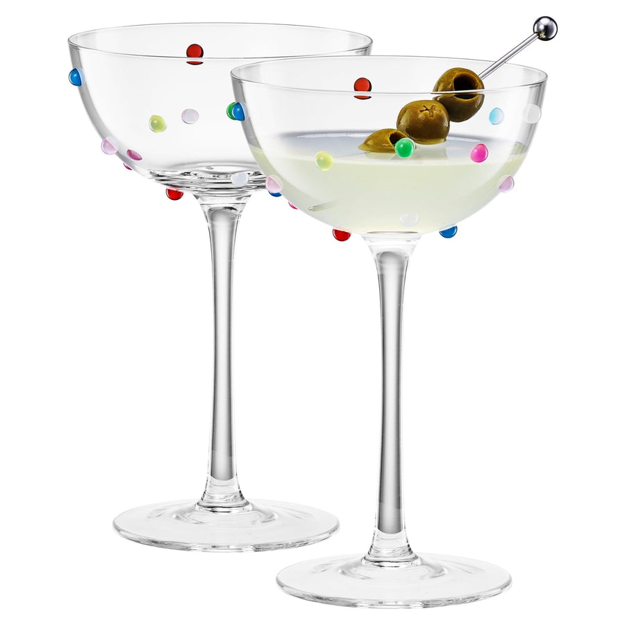 Confetti Coupe Glasses — Set of 2