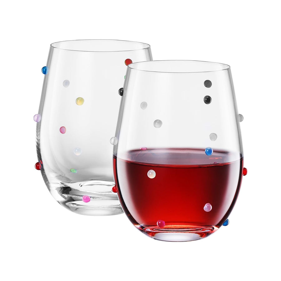 Confetti Stemless Wine Glasses — Set of 2