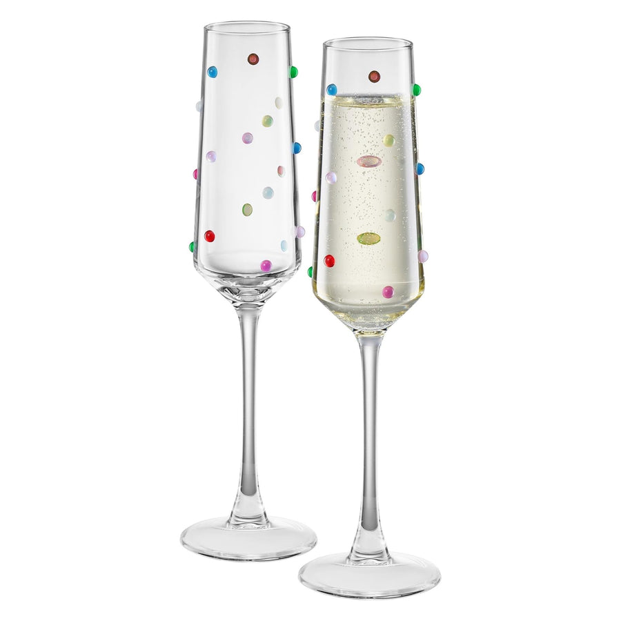 Confetti Champagne Flutes — Set of 2