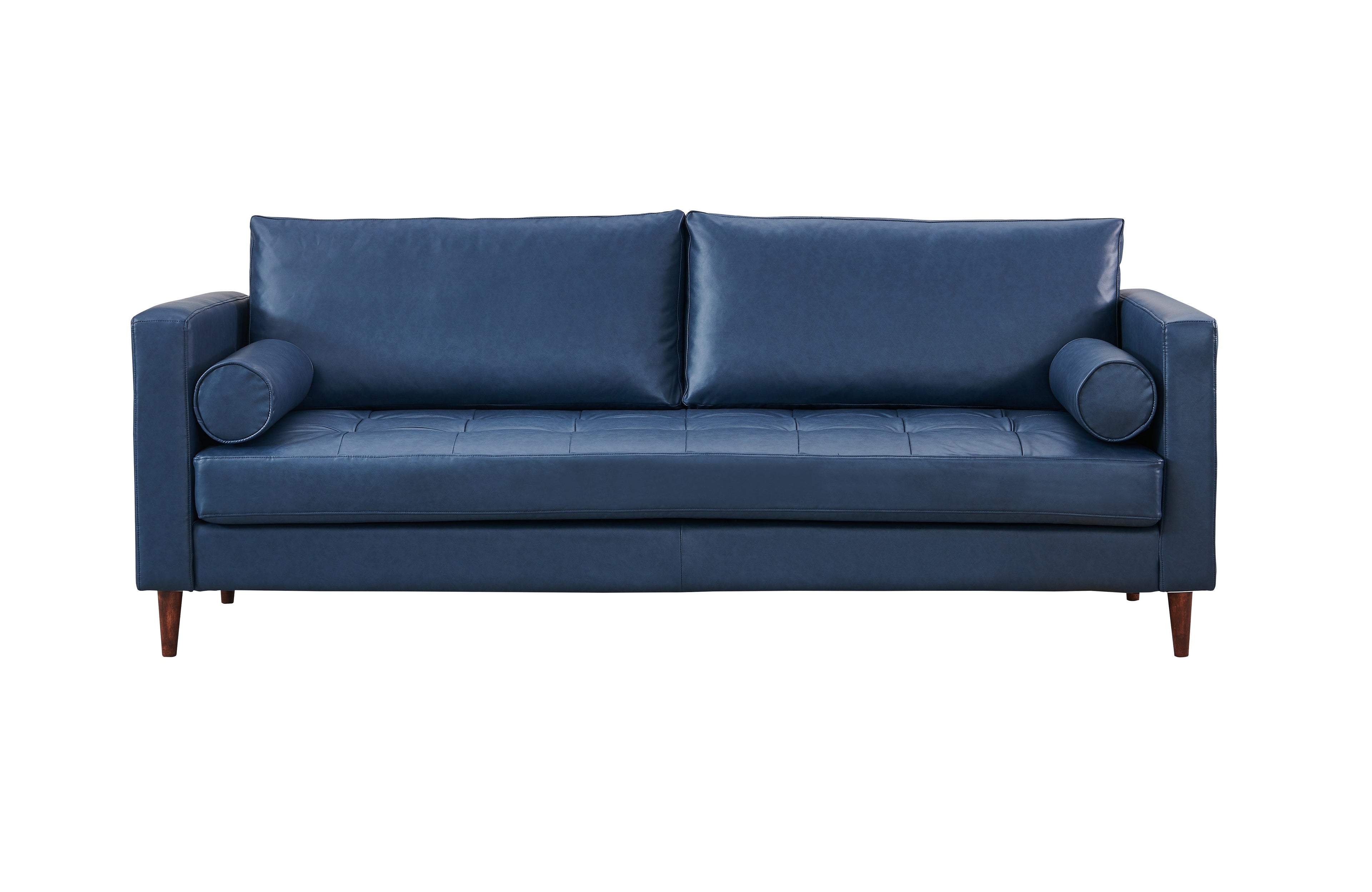 Alessandra Modern Contemporary Eco Leather Sofa - Blue