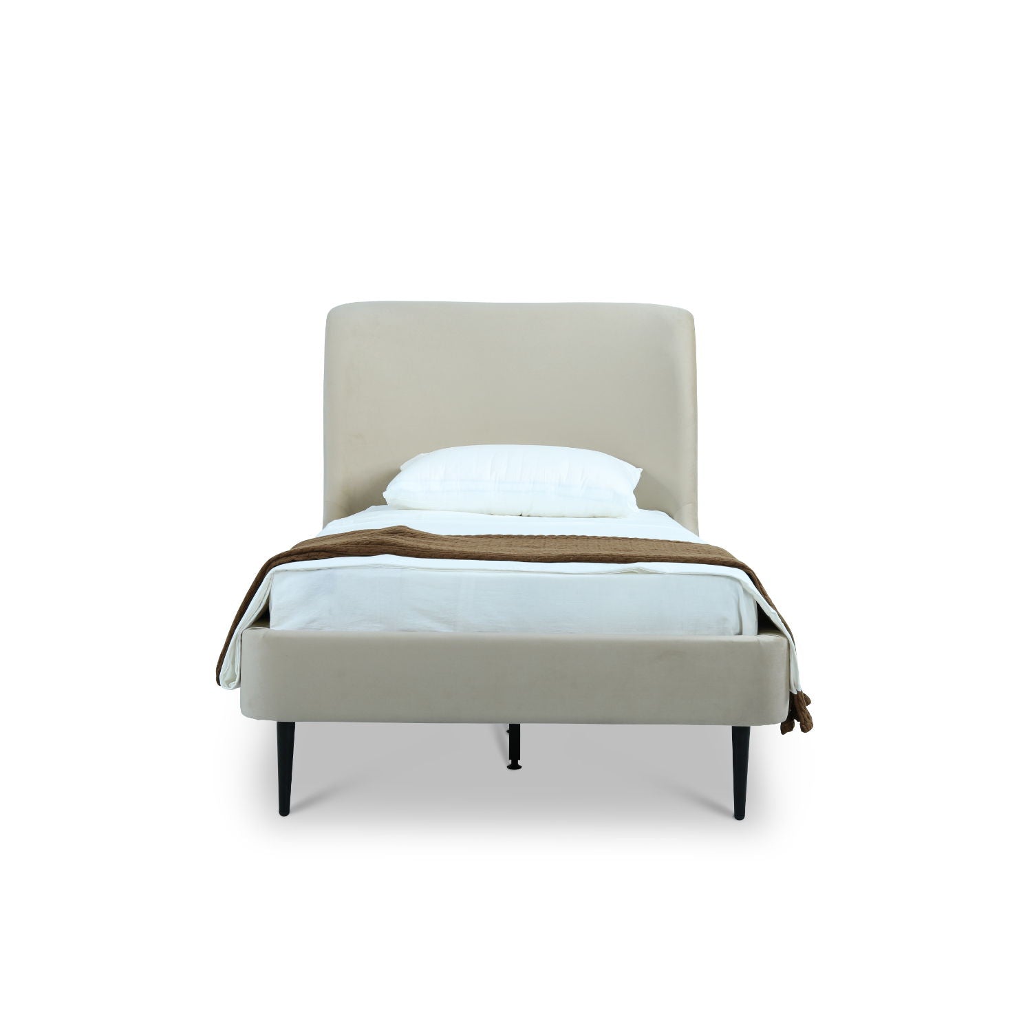 Heather - Upholstered Bed With Curved Headboard