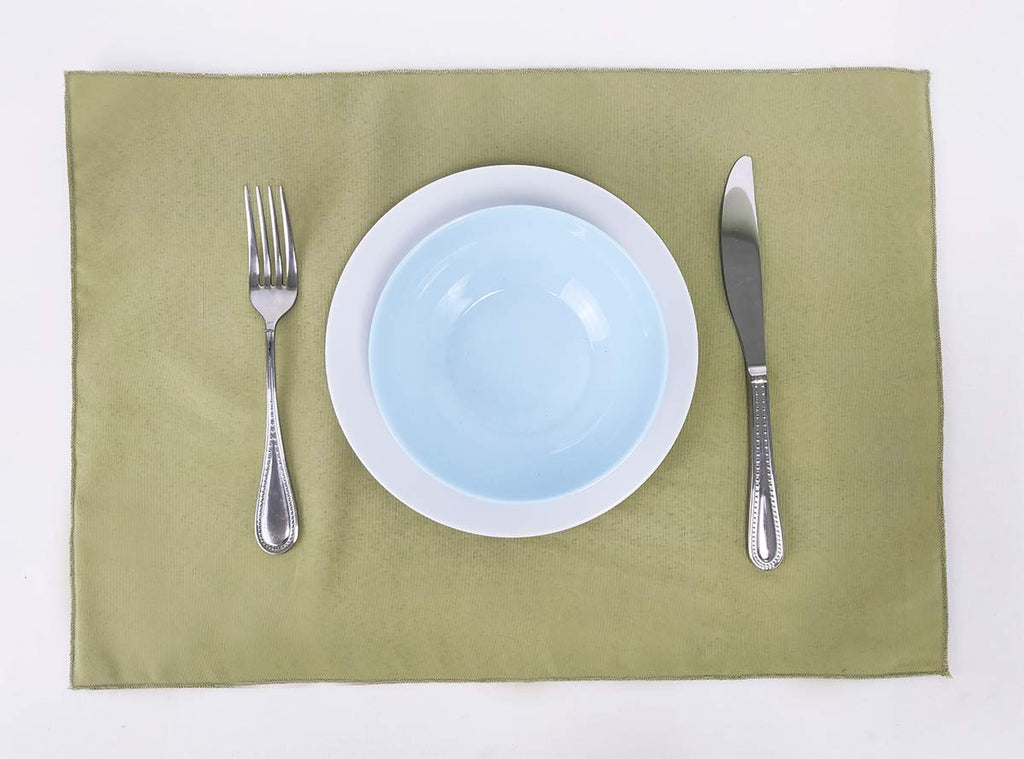 Fennco Styles Buffalo Check Double Layers Reversible Placemats 14" W x 20" L, Set of 4 - Handmade in USA - Plaid Table Mats for Everyday Use, Banquet, Holiday, Family Gathering, Special Occasion