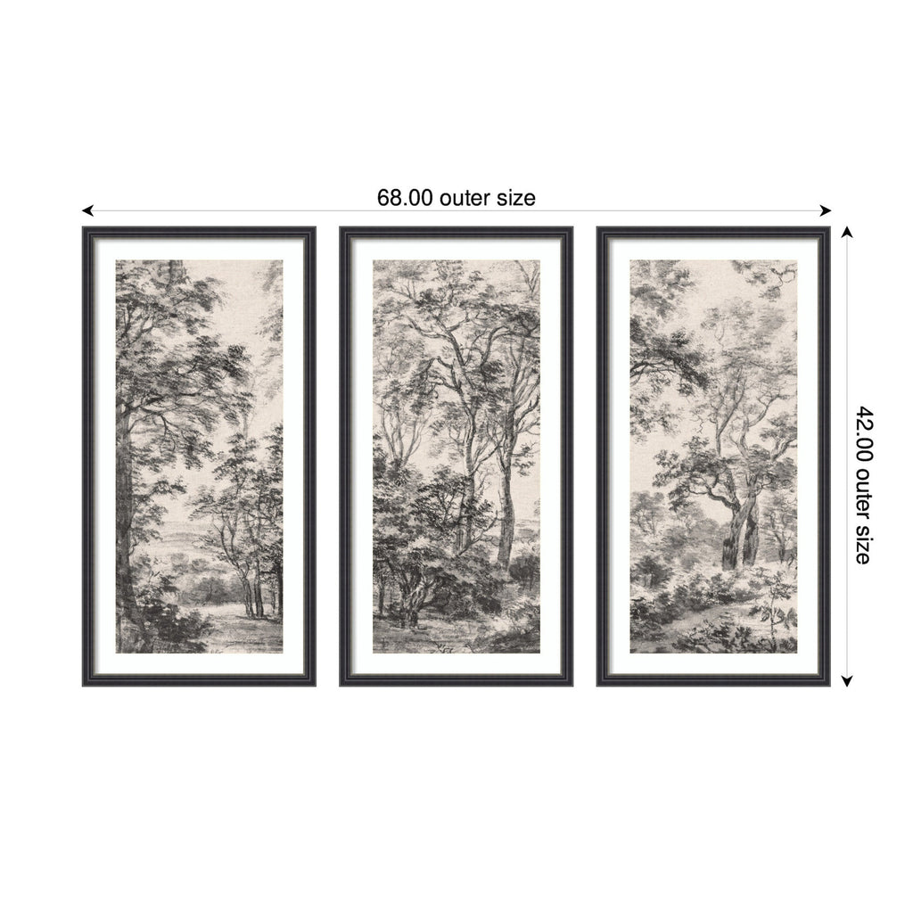 Wooded Landscape — 3-Piece Framed Art Set