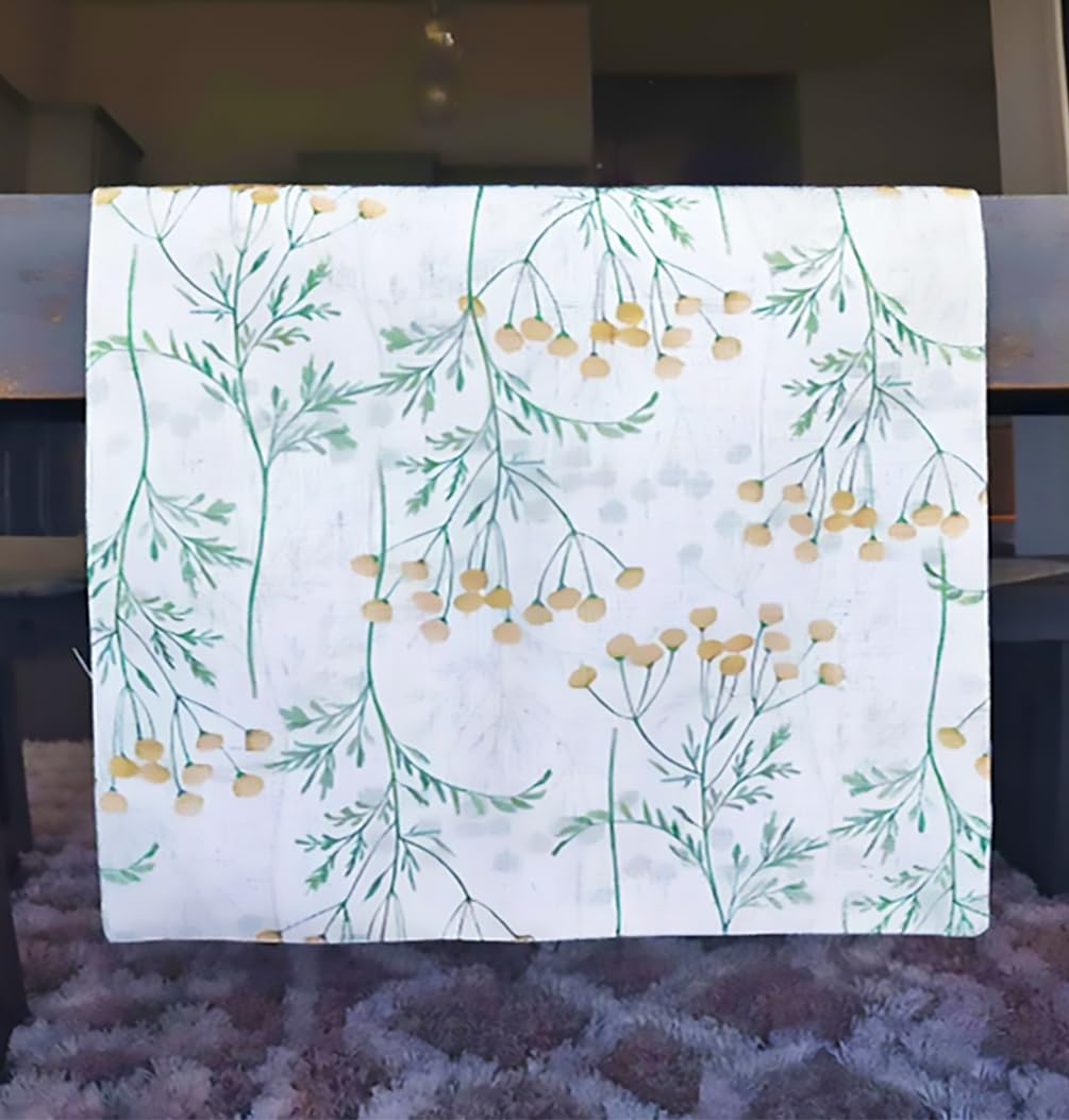 Fennco Styles Floral Print Design Everyday Table Runner 13" W x 71" L - Summer Flower Table Cover for Home Décor, Dining Table, Banquet, Holiday and Family Gatherings