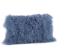 Fennco Styles Genuine Mongolian Lamb Fur Decorative Filled Throw Pillow - Soft Plush Wool Accent Pillow for Home, Couch, Living Room, Office and Holiday Décor
