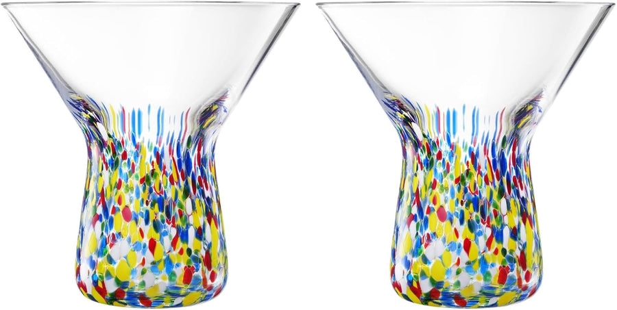 Hand-Blown Stemless Martini Glasses — Set of 2