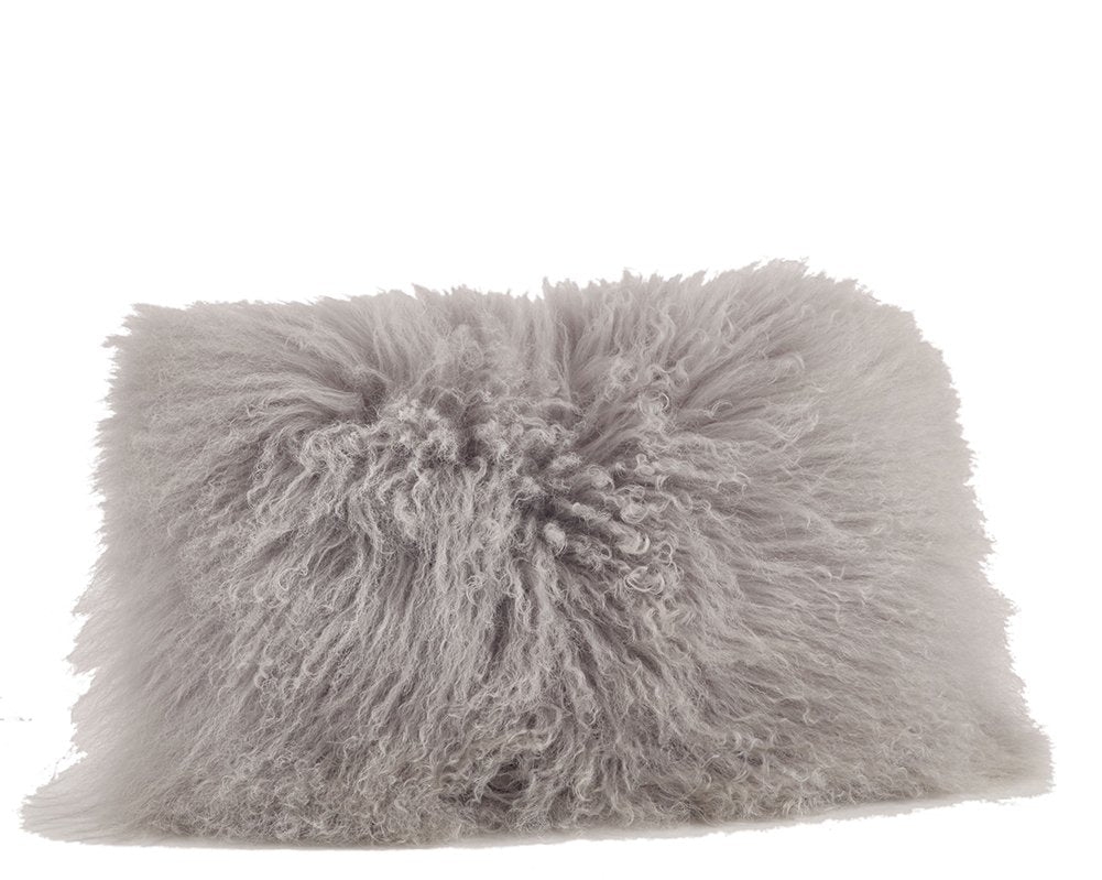 Fennco Styles Genuine Mongolian Lamb Fur Decorative Filled Throw Pillow - Soft Plush Wool Accent Pillow for Home, Couch, Living Room, Office and Holiday Décor