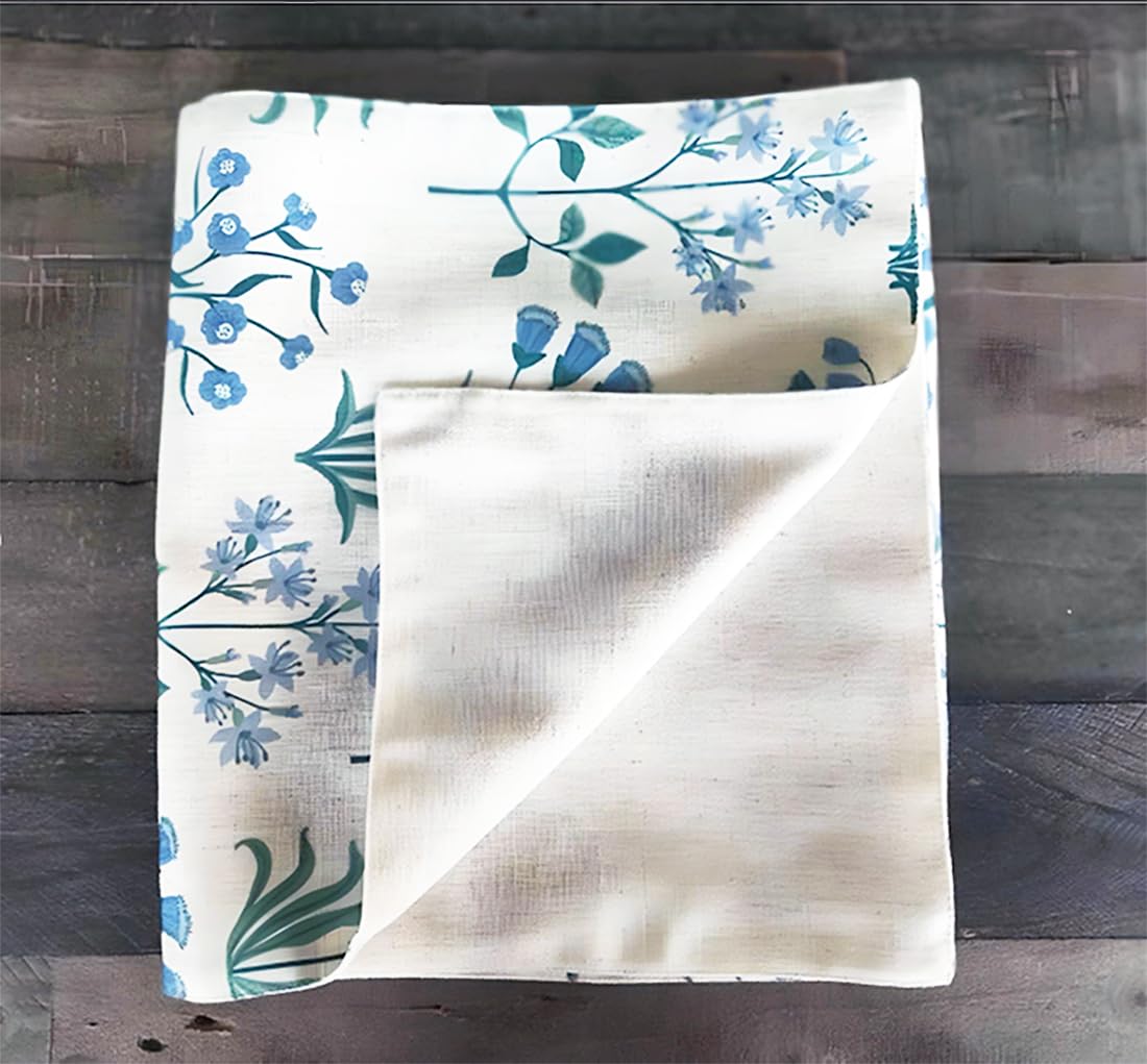 Fennco Styles Floral Print Design Everyday Table Runner 13" W x 71" L - Summer Flower Table Cover for Home Décor, Dining Table, Banquet, Holiday and Family Gatherings