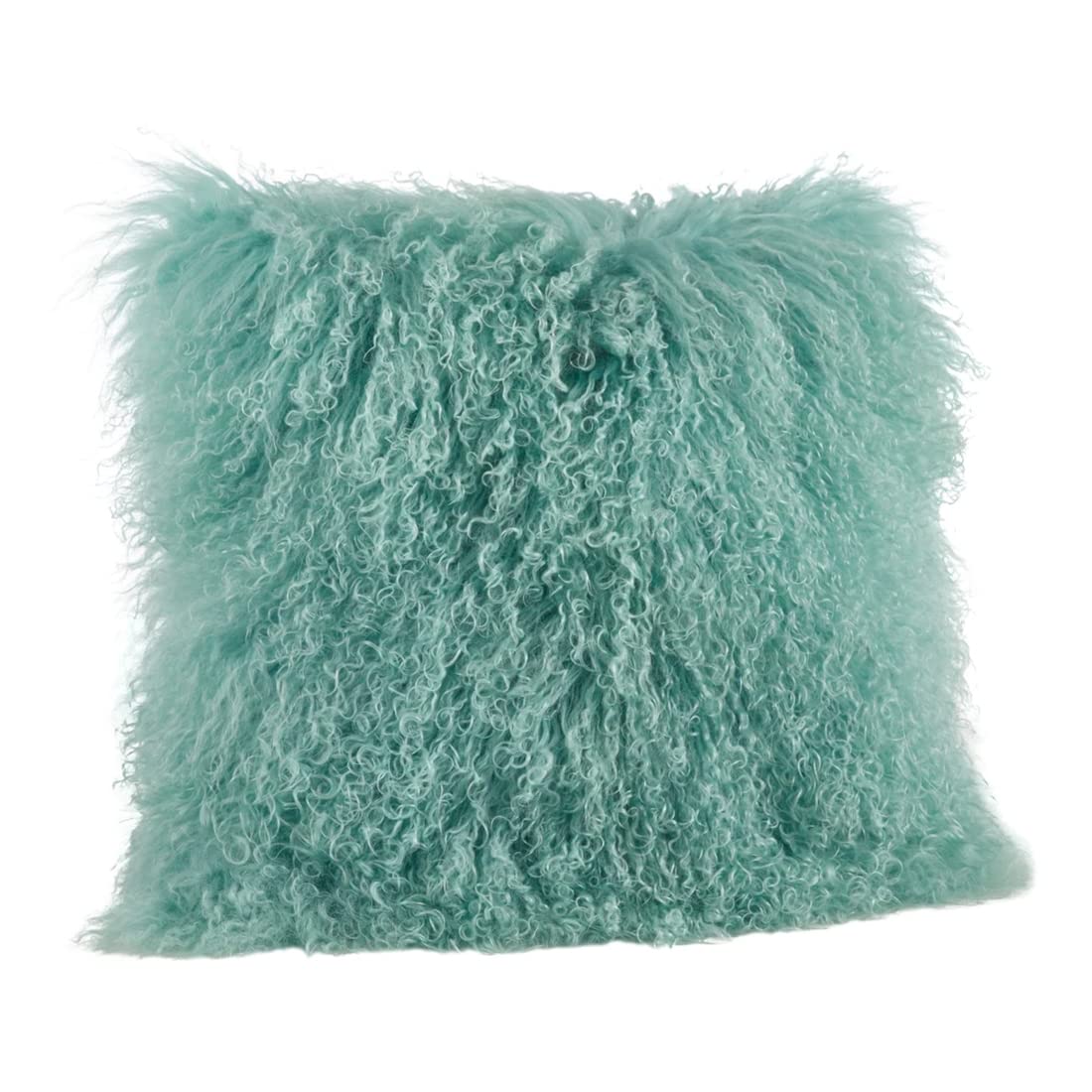 Fennco Styles Genuine Mongolian Lamb Fur Decorative Filled Throw Pillow - Soft Plush Wool Accent Pillow for Home, Couch, Living Room, Office and Holiday Décor