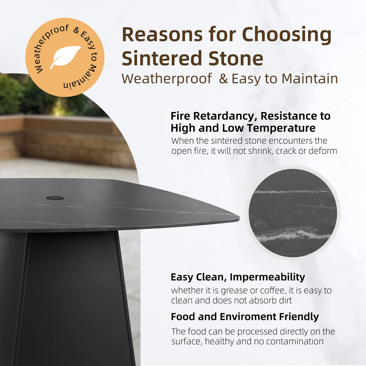 Rounded Square Outdoor Pedestal Dining Table