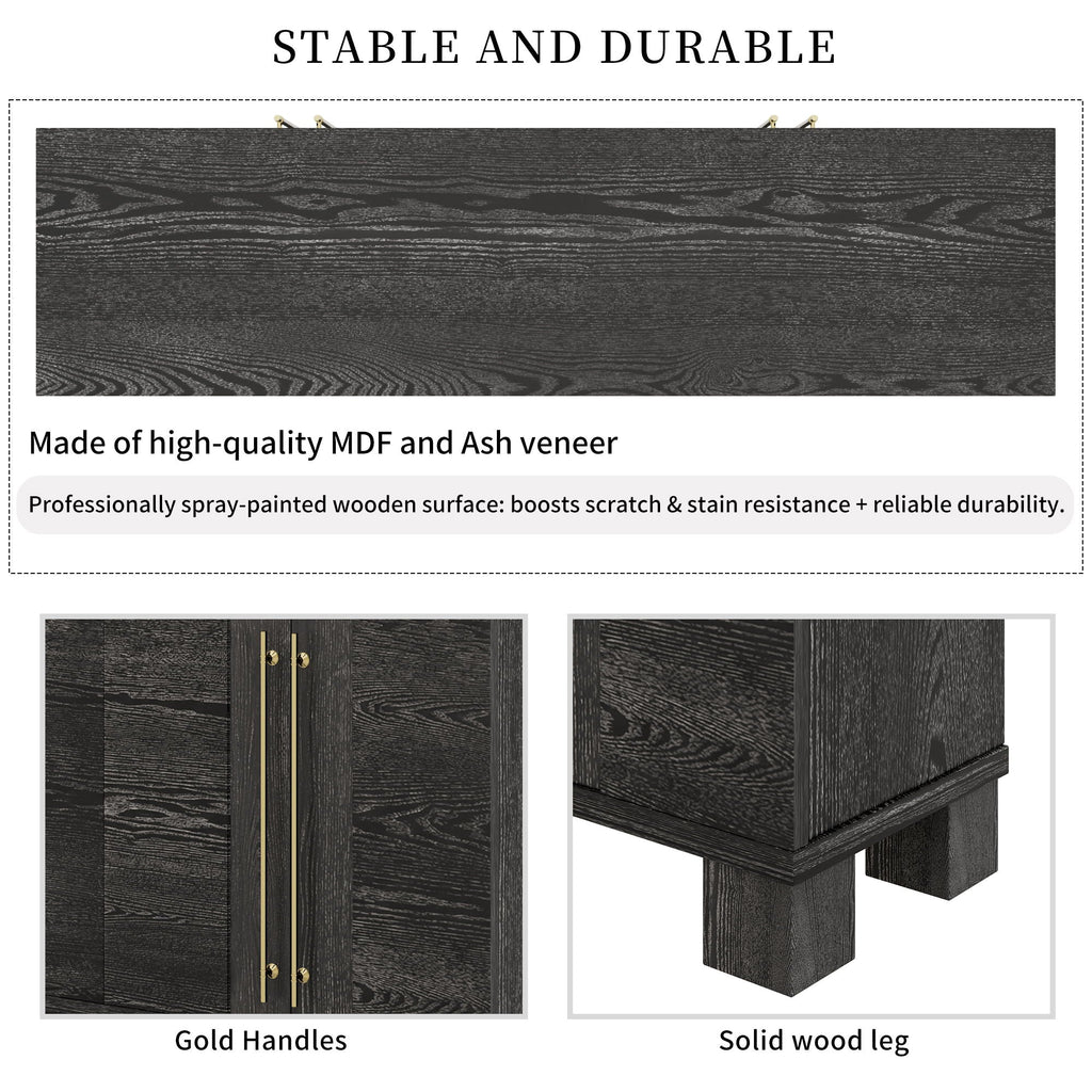 Modern Wood Sideboard with Adjustable Shelves