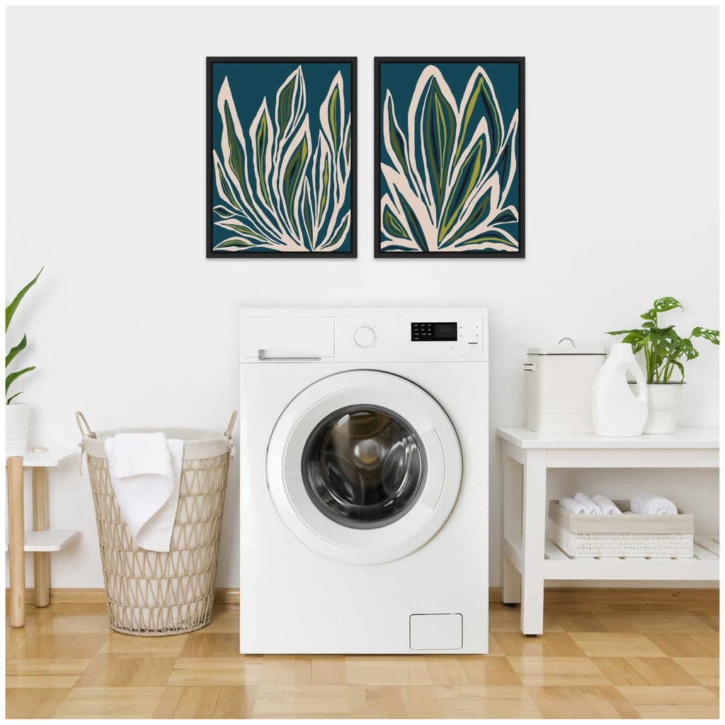 Sylvie Blue Flora 1 and 2 Framed Canvas Art Set by Alicia Bock