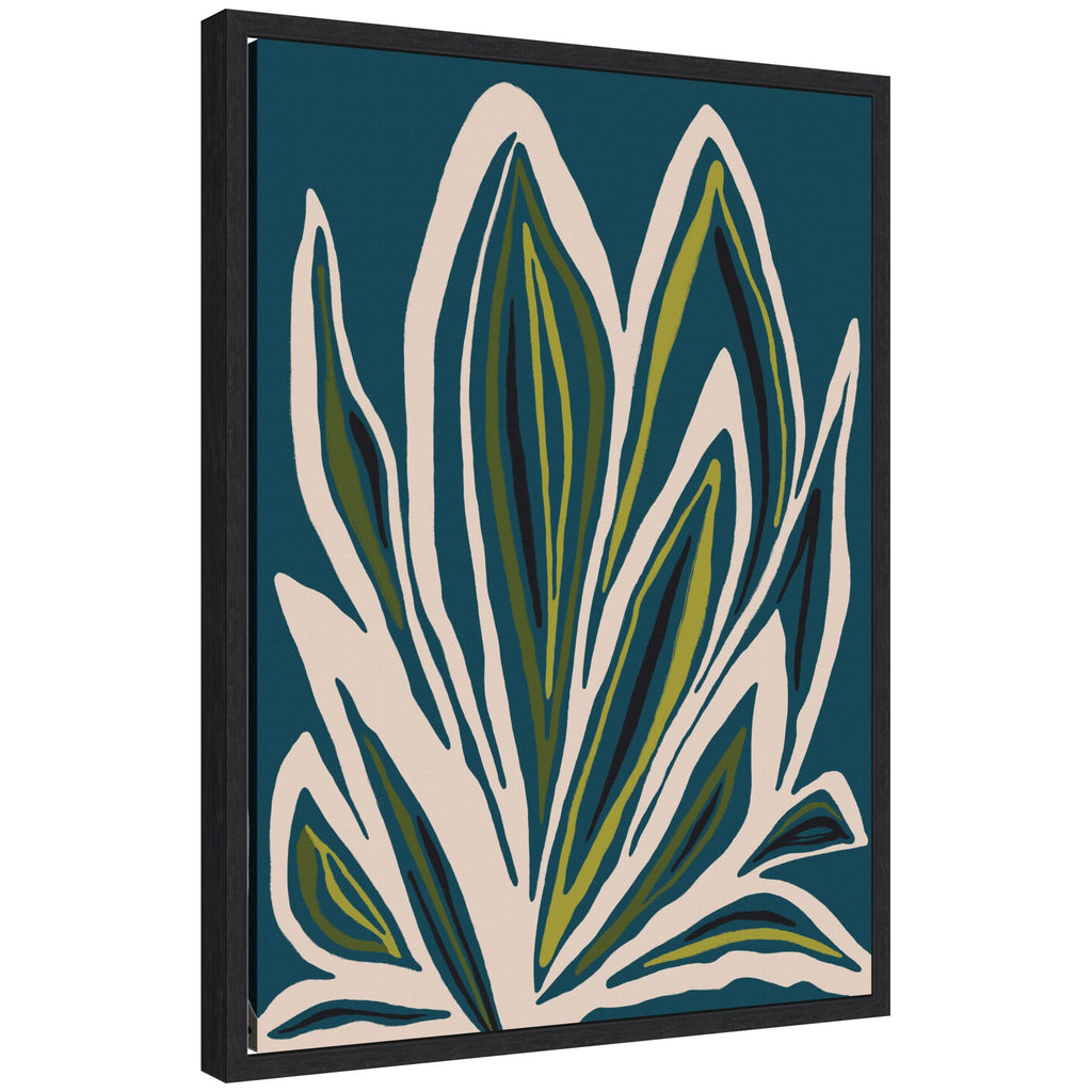 Sylvie Blue Flora 1 Framed Canvas by Alicia Bock