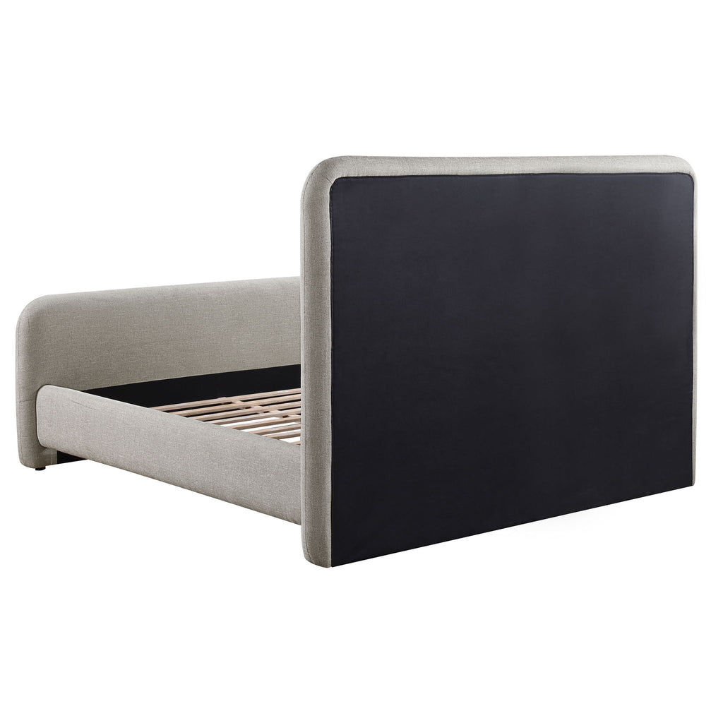 Wren Upholstered Panel Bed — King / Grey