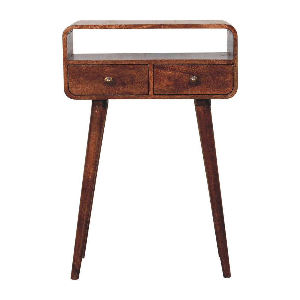 Curved Mango Wood Console Table